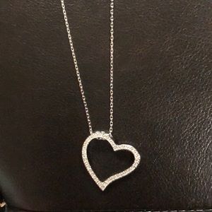 Swarovski side heart necklace with crystals